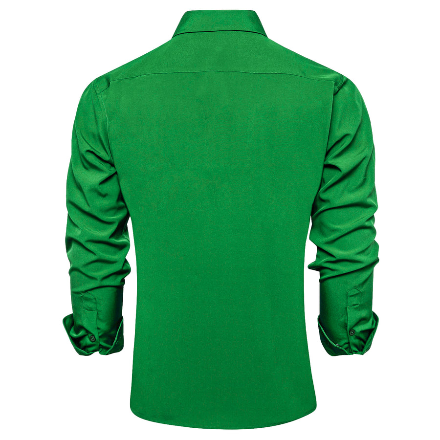 Parekeet Green Solid Silk Dress Shirt shirt    - Sophisticated Gentlemen