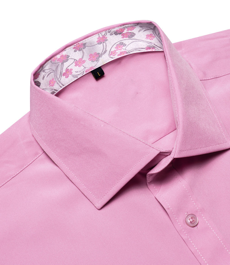 Pink Floral Silk Men's Dress Shirt shirt    - Sophisticated Gentlemen