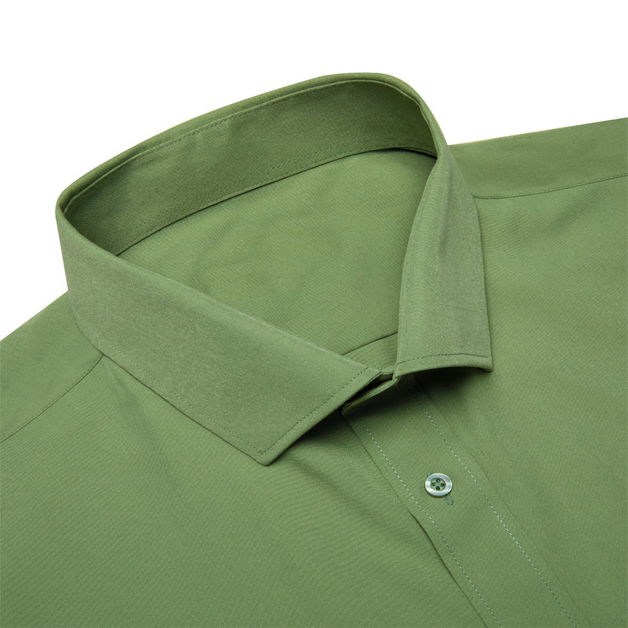 Sea Green Solid Men's Silk Dress Shirt shirt    - Sophisticated Gentlemen