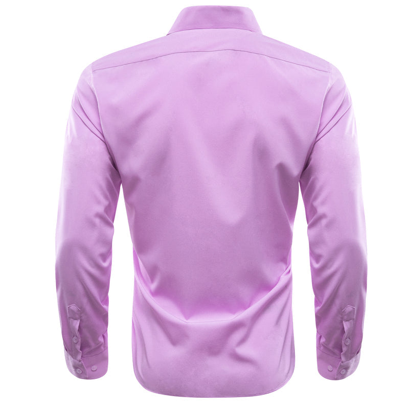 Purple Solid Silk Dress Shirt shirt    - Sophisticated Gentlemen