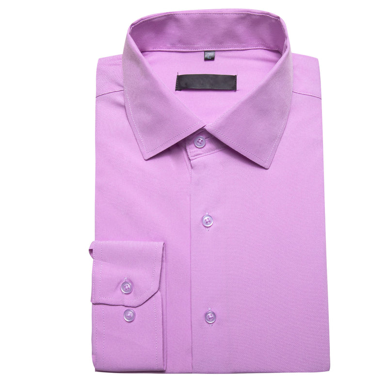 Purple Solid Silk Dress Shirt shirt    - Sophisticated Gentlemen
