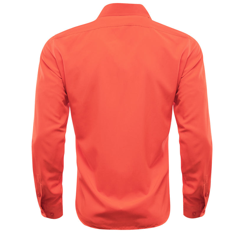 Light Orange Solid Silk Dress Shirt shirt    - Sophisticated Gentlemen