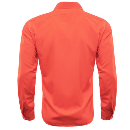 Light Orange Solid Silk Dress Shirt shirt    - Sophisticated Gentlemen