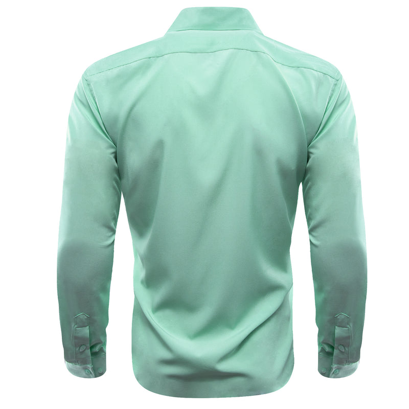 Mint Green Solid Silk Dress Shirt shirt    - Sophisticated Gentlemen