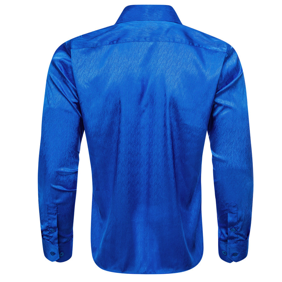 Klein Blue Novelty Silk Dress Shirt shirt    - Sophisticated Gentlemen