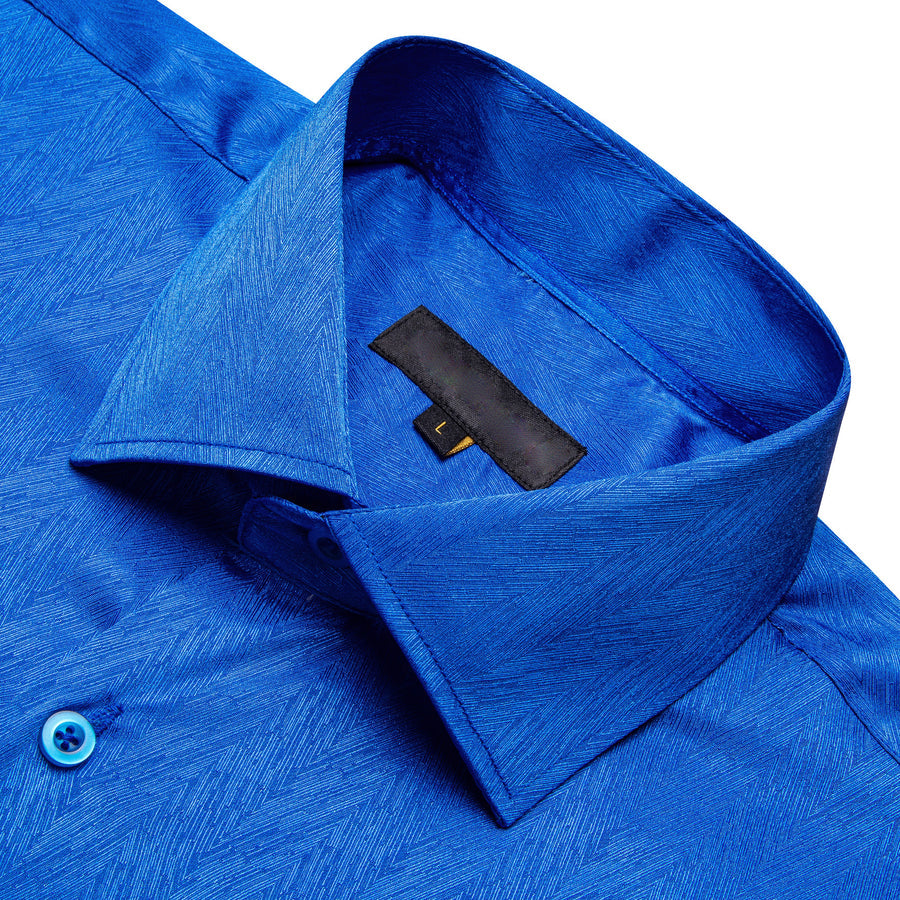 Klein Blue Novelty Silk Dress Shirt shirt    - Sophisticated Gentlemen