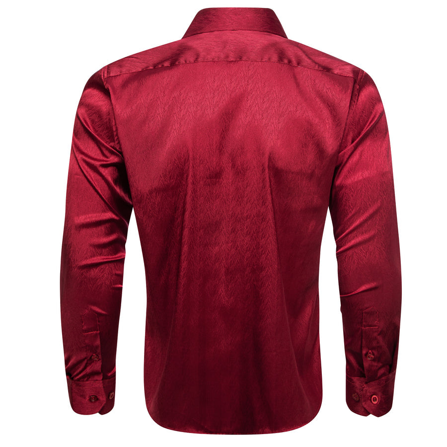 Red Novelty Silk Dress Shirt shirt    - Sophisticated Gentlemen