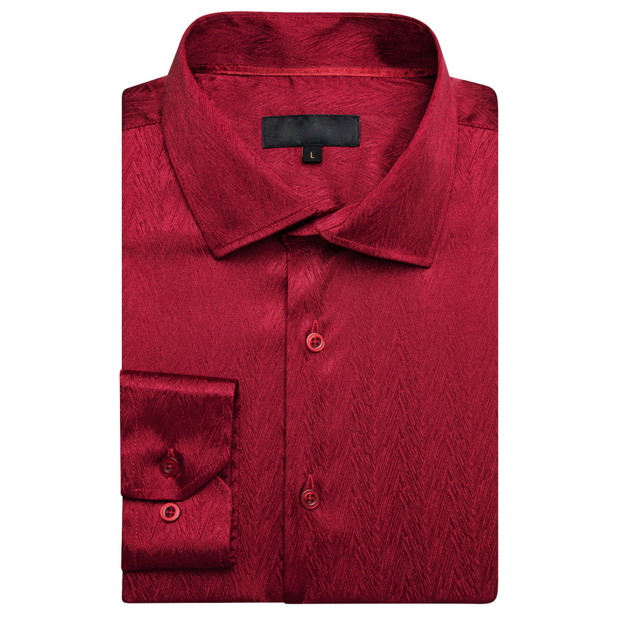 Red Novelty Silk Dress Shirt shirt    - Sophisticated Gentlemen