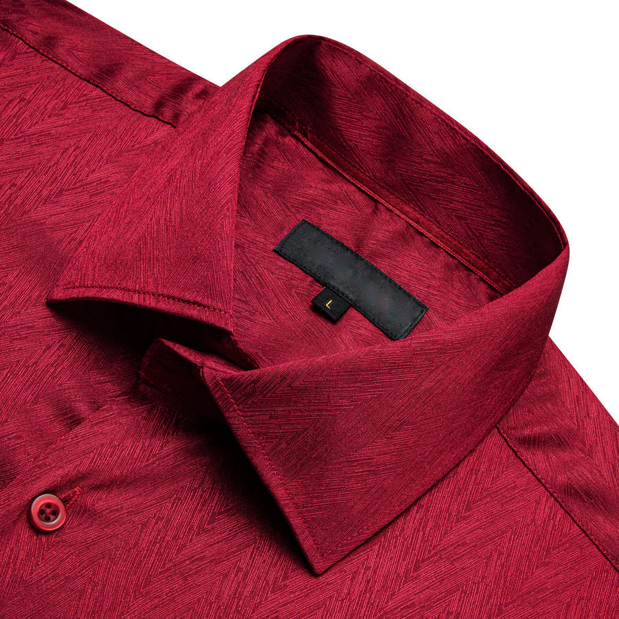 Red Novelty Silk Dress Shirt shirt    - Sophisticated Gentlemen