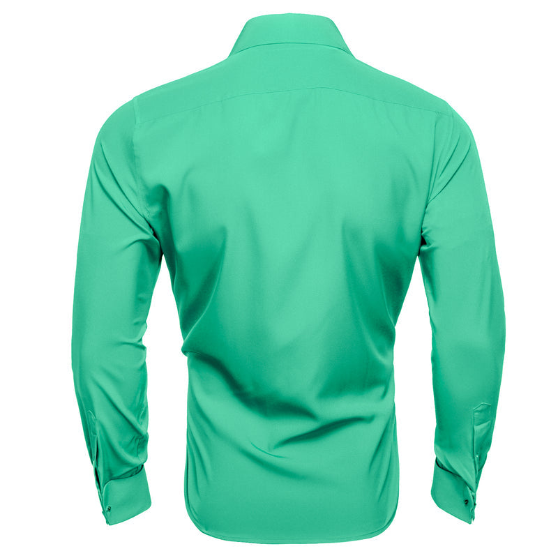 Sea Green Solid Woven Dress Shirt shirt    - Sophisticated Gentlemen