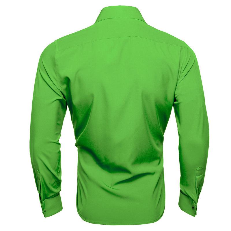 Chartreuse Green Solid Woven Dress Shirt shirt    - Sophisticated Gentlemen