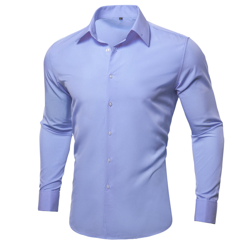 Lavender Purple Solid Woven Dress Shirt shirt    - Sophisticated Gentlemen