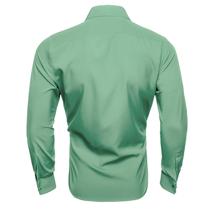 Dark Sea Green Solid Woven Dress Shirt shirt    - Sophisticated Gentlemen