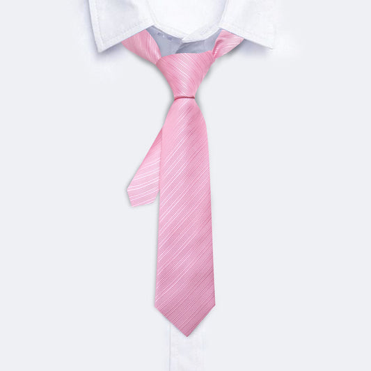 Pink Striped Children Tie, Pocket Square and Cufflinks Set tie sets    - Sophisticated Gentlemen