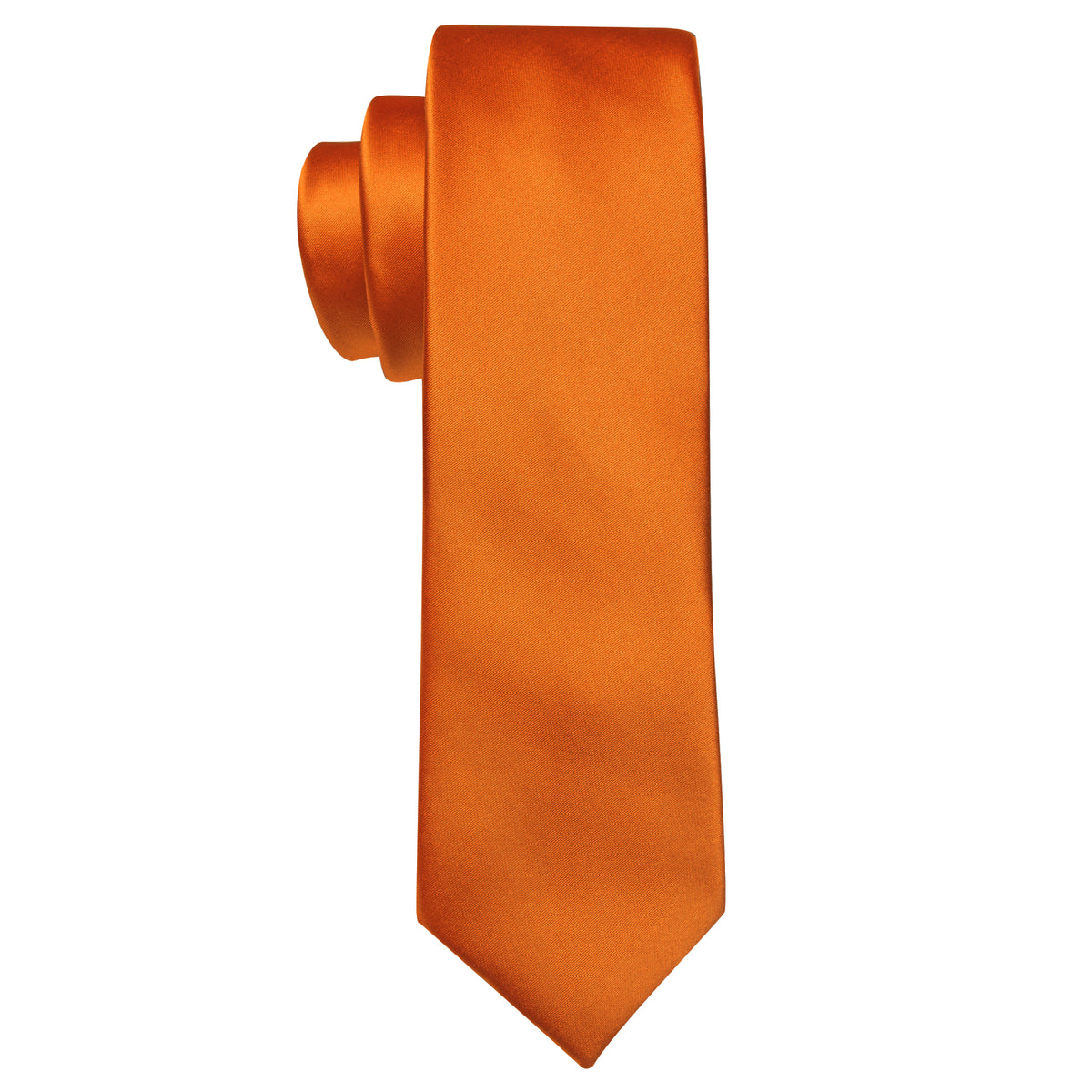 Orange Solid Tie, Pocket Square and Cufflinks Set tie sets    - Sophisticated Gentlemen