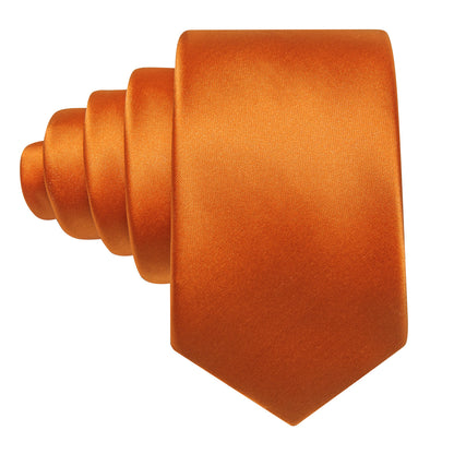 Orange Solid Tie, Pocket Square and Cufflinks Set tie sets    - Sophisticated Gentlemen
