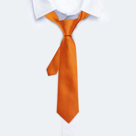 Orange Solid Tie, Pocket Square and Cufflinks Set tie sets    - Sophisticated Gentlemen