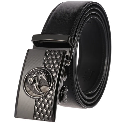 Elegant Eagle Buckle Leather Belt Belt    - Sophisticated Gentlemen