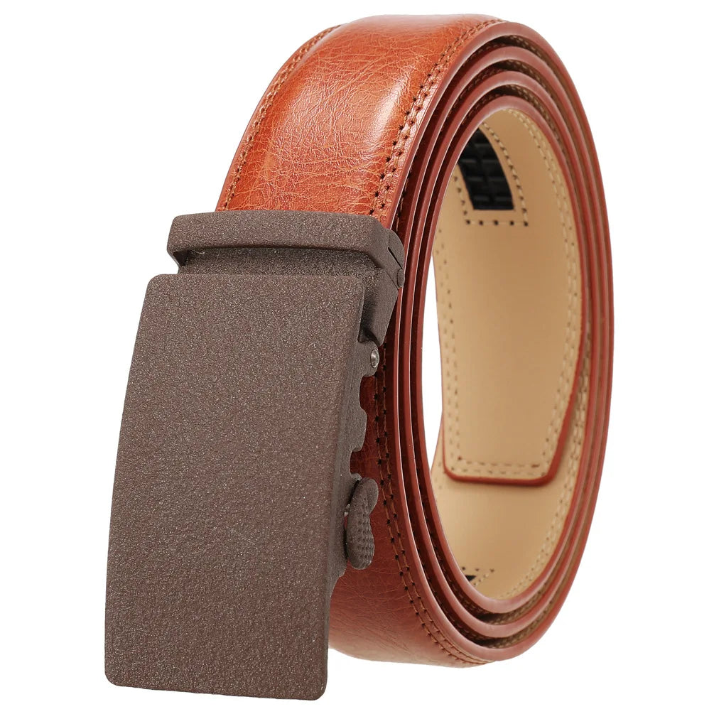 Classic Rectangle Buckle Leather Belt belt 43" Oxblood C - Sophisticated Gentlemen
