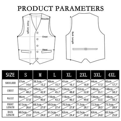 Sage Green Men's Solid Splicing Jacquard Vest Set vest set    - Sophisticated Gentlemen