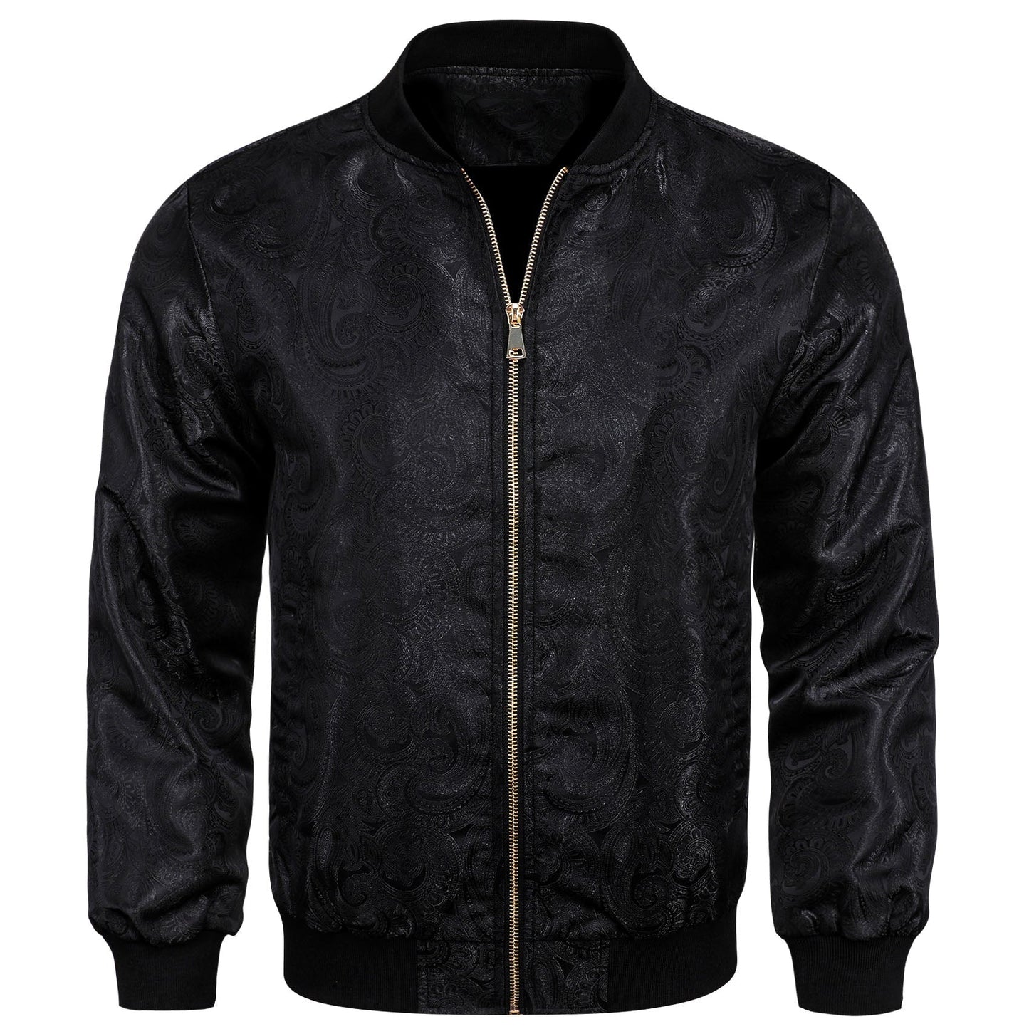 Black Paisley Bomber Jacket jacket S   - Sophisticated Gentlemen