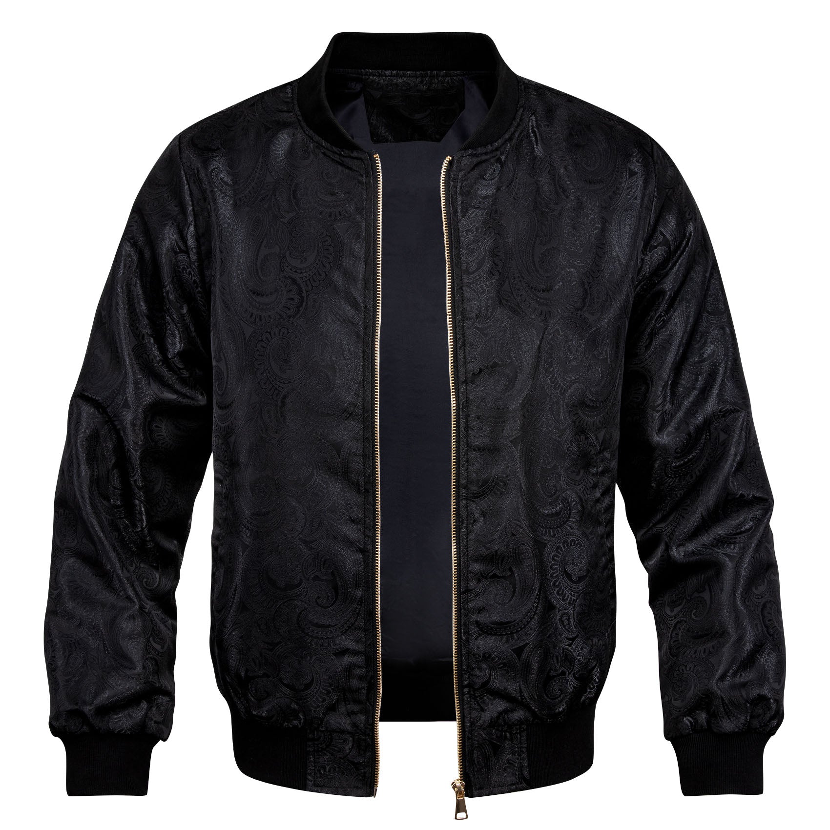 Black Paisley Bomber Jacket jacket    - Sophisticated Gentlemen