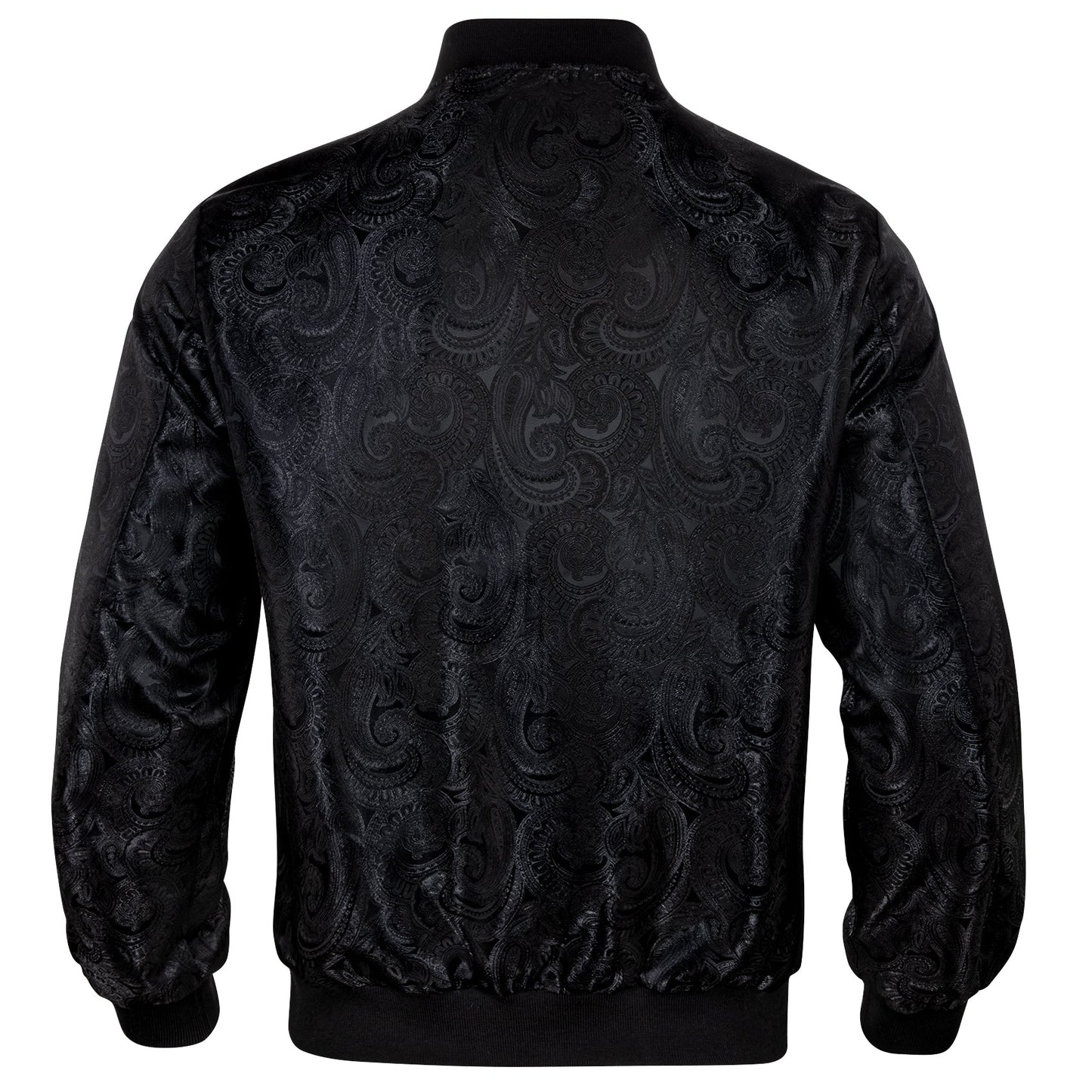 Black Paisley Bomber Jacket jacket    - Sophisticated Gentlemen
