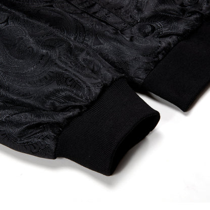 Black Paisley Bomber Jacket jacket    - Sophisticated Gentlemen