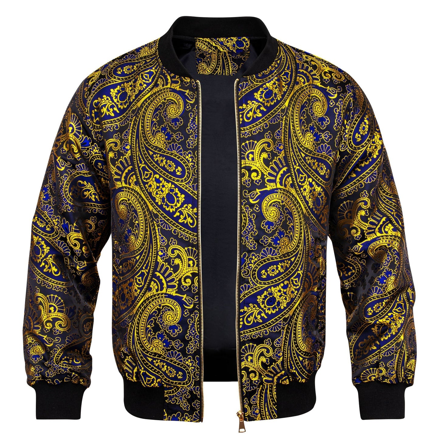 Yellow and Blue Paisley Bomber Jacket jacket    - Sophisticated Gentlemen