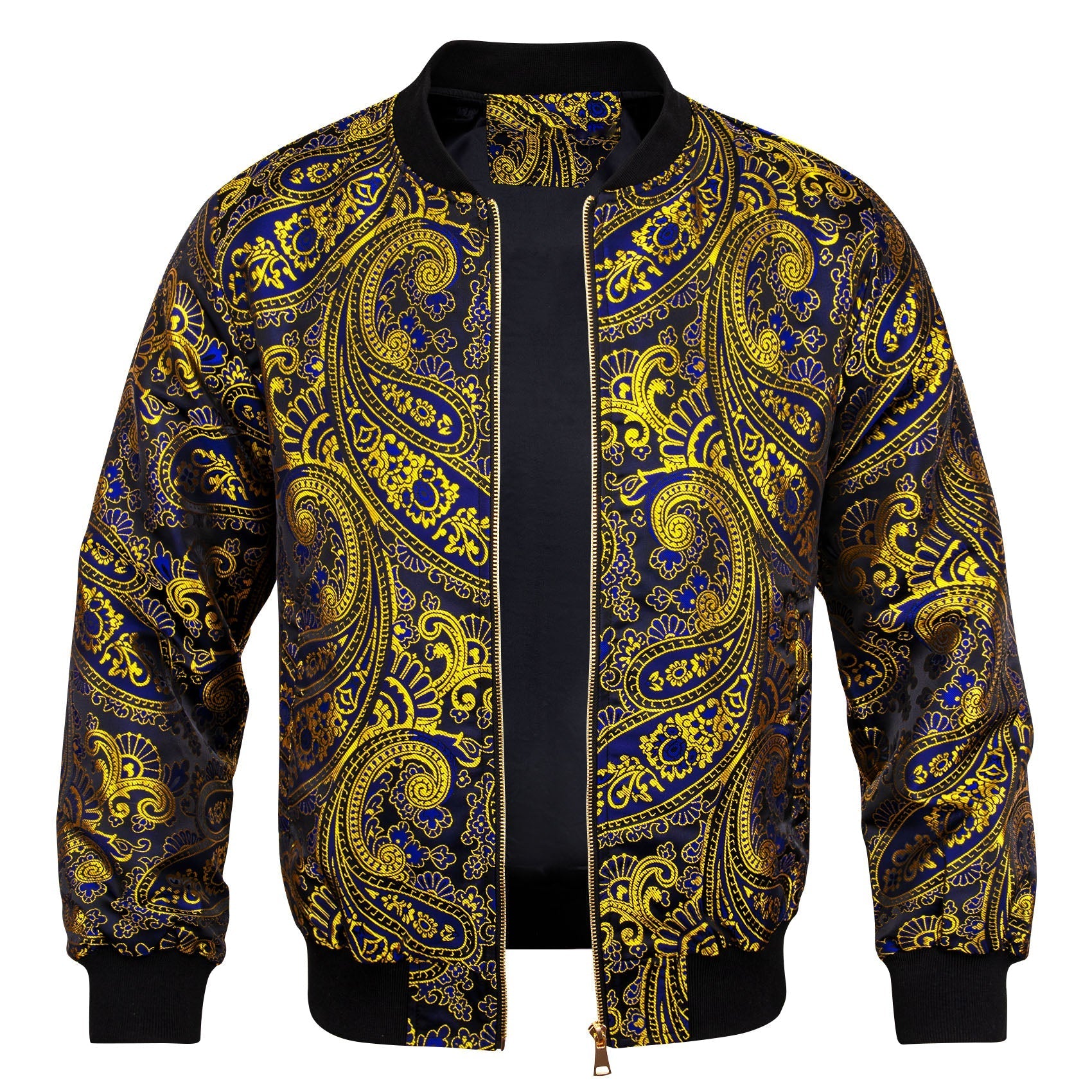 Yellow and Blue Paisley Bomber Jacket jacket    - Sophisticated Gentlemen