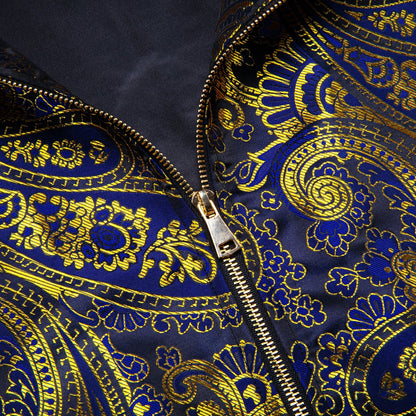 Yellow and Blue Paisley Bomber Jacket jacket    - Sophisticated Gentlemen