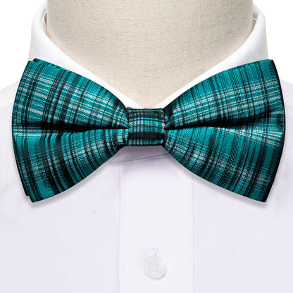 Blue White Striped Bow Tie Set bow ties    - Sophisticated Gentlemen