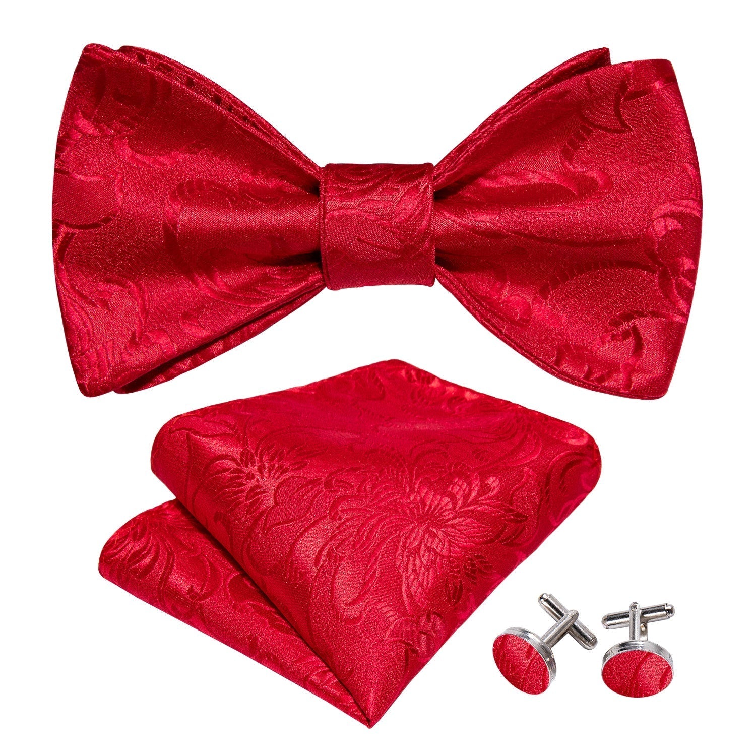 Floral Red Bow Tie Set bow tie    - Sophisticated Gentlemen