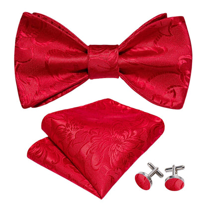 Floral Red Bow Tie Set bow tie    - Sophisticated Gentlemen