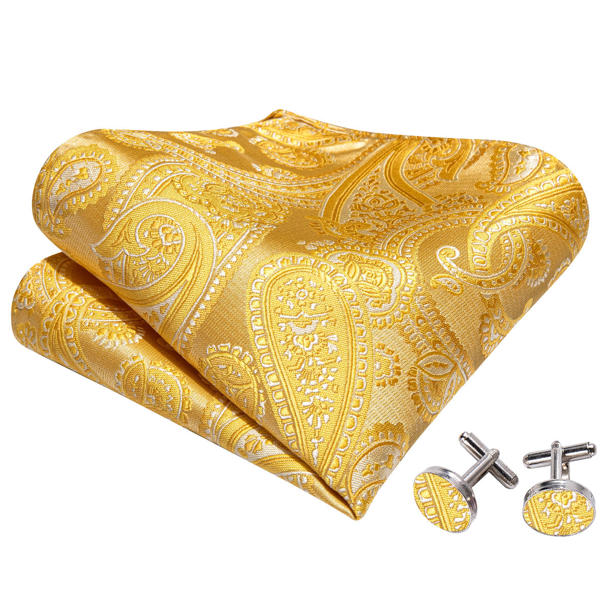 Gold Silk Paisley Bow Tie Set bow ties    - Sophisticated Gentlemen