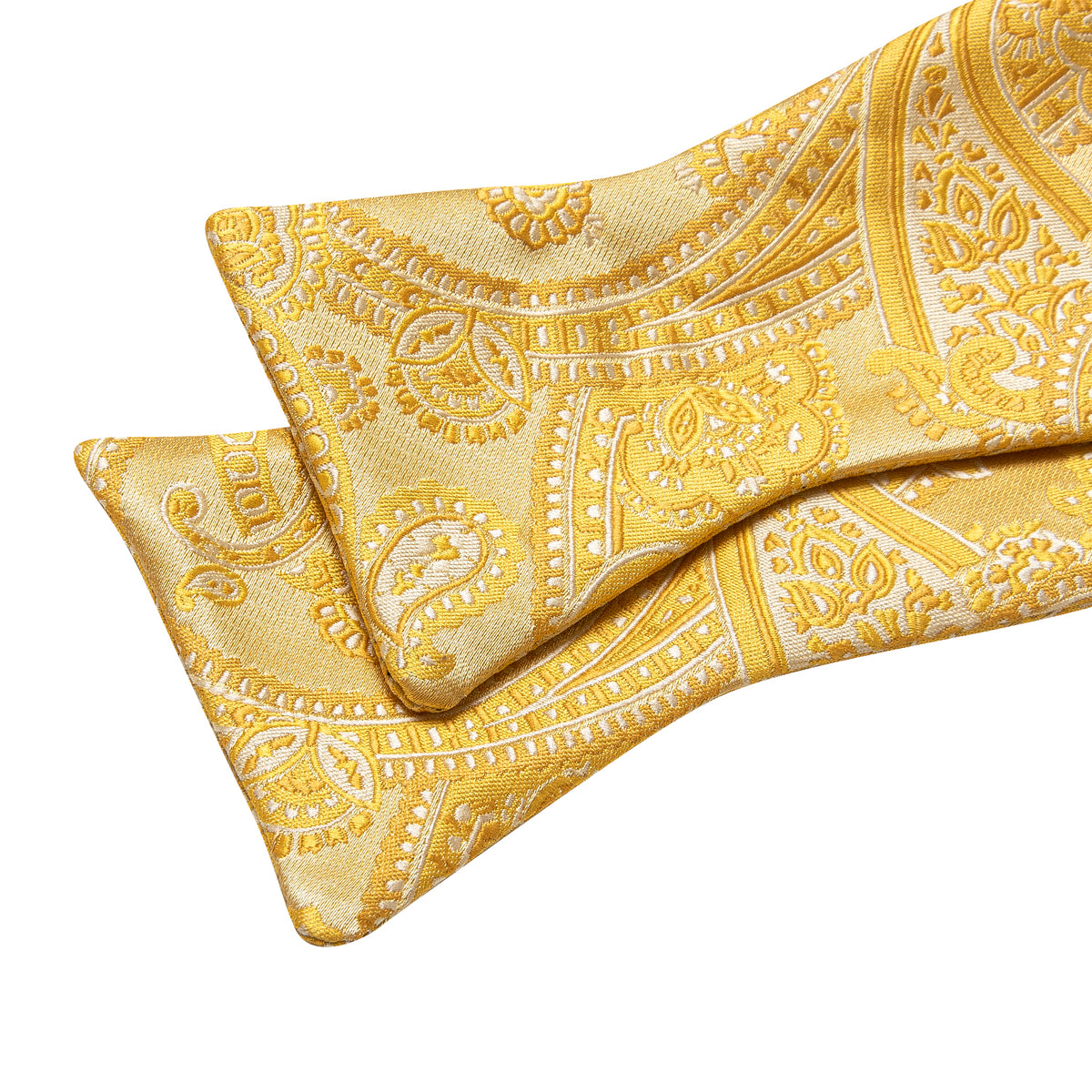 Gold Silk Paisley Bow Tie Set bow ties    - Sophisticated Gentlemen