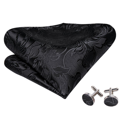 Black Paisley Formal Bow Tie Set bow ties    - Sophisticated Gentlemen