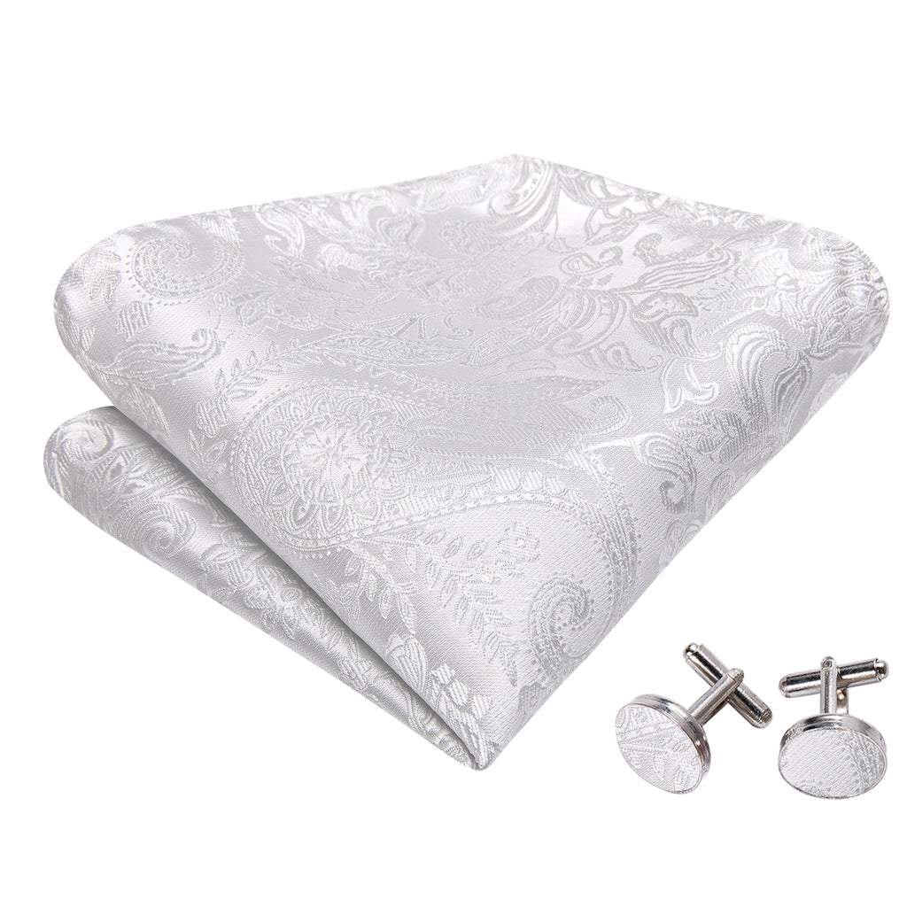 White Paisley Bow Tie Set bow ties    - Sophisticated Gentlemen