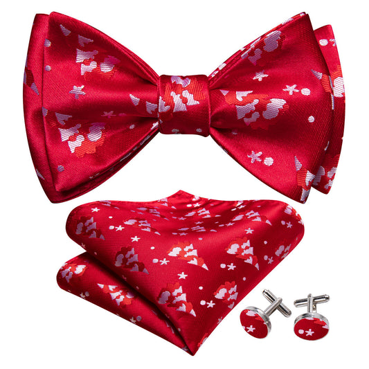 Red White Xmas Tree Bow Tie Set bow ties    - Sophisticated Gentlemen