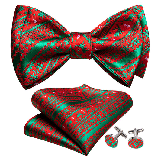 Green Red Xmas Elk Bow Tie Set bow ties    - Sophisticated Gentlemen