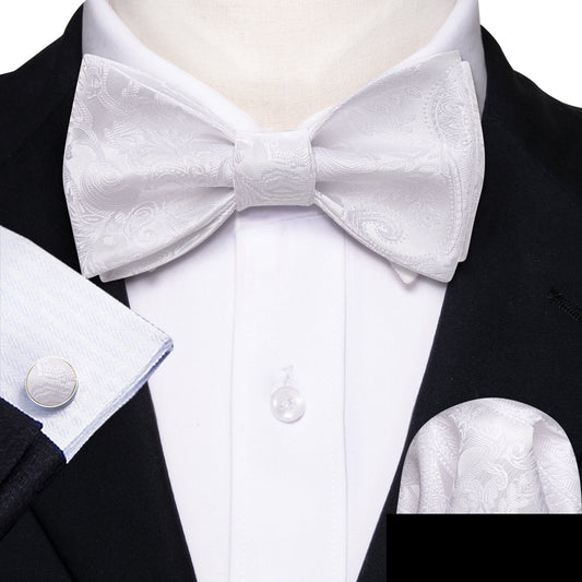 Wedding Day Bow Tie, Pocket Square and Cufflinks bow tie    - Sophisticated Gentlemen