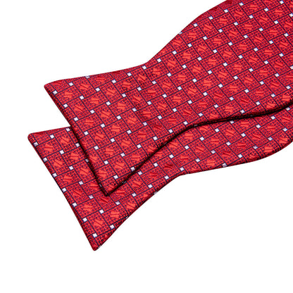 Red White Plaid Bow Tie Set bow ties    - Sophisticated Gentlemen