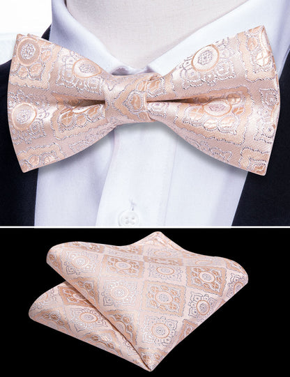Pink Paisley Silk Children Bow Tie Set bow ties    - Sophisticated Gentlemen