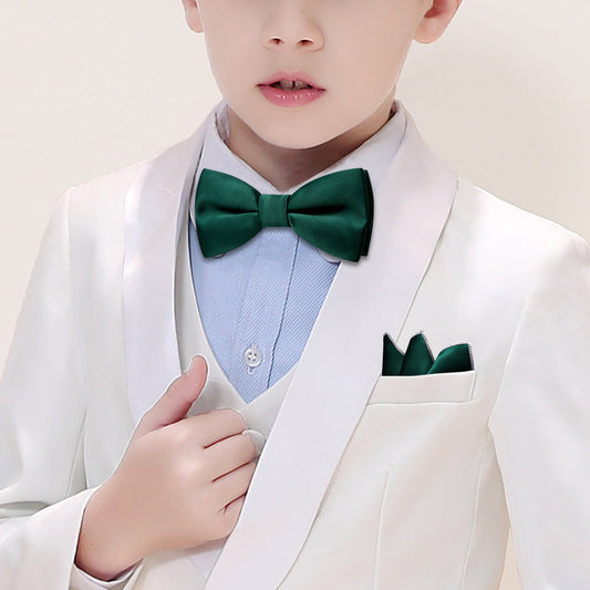 Green Solid Children Bow Tie Set bow ties    - Sophisticated Gentlemen