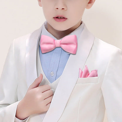 Pink Solid Children Bow Tie Set bow ties    - Sophisticated Gentlemen