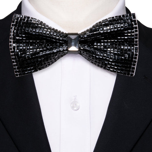 Shining Black Rhinestones Bow Tie Set bow ties    - Sophisticated Gentlemen