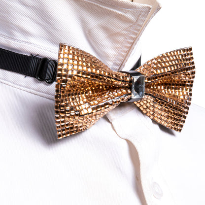 Shining Gold Rhinestones Bow Tie Set bow ties    - Sophisticated Gentlemen