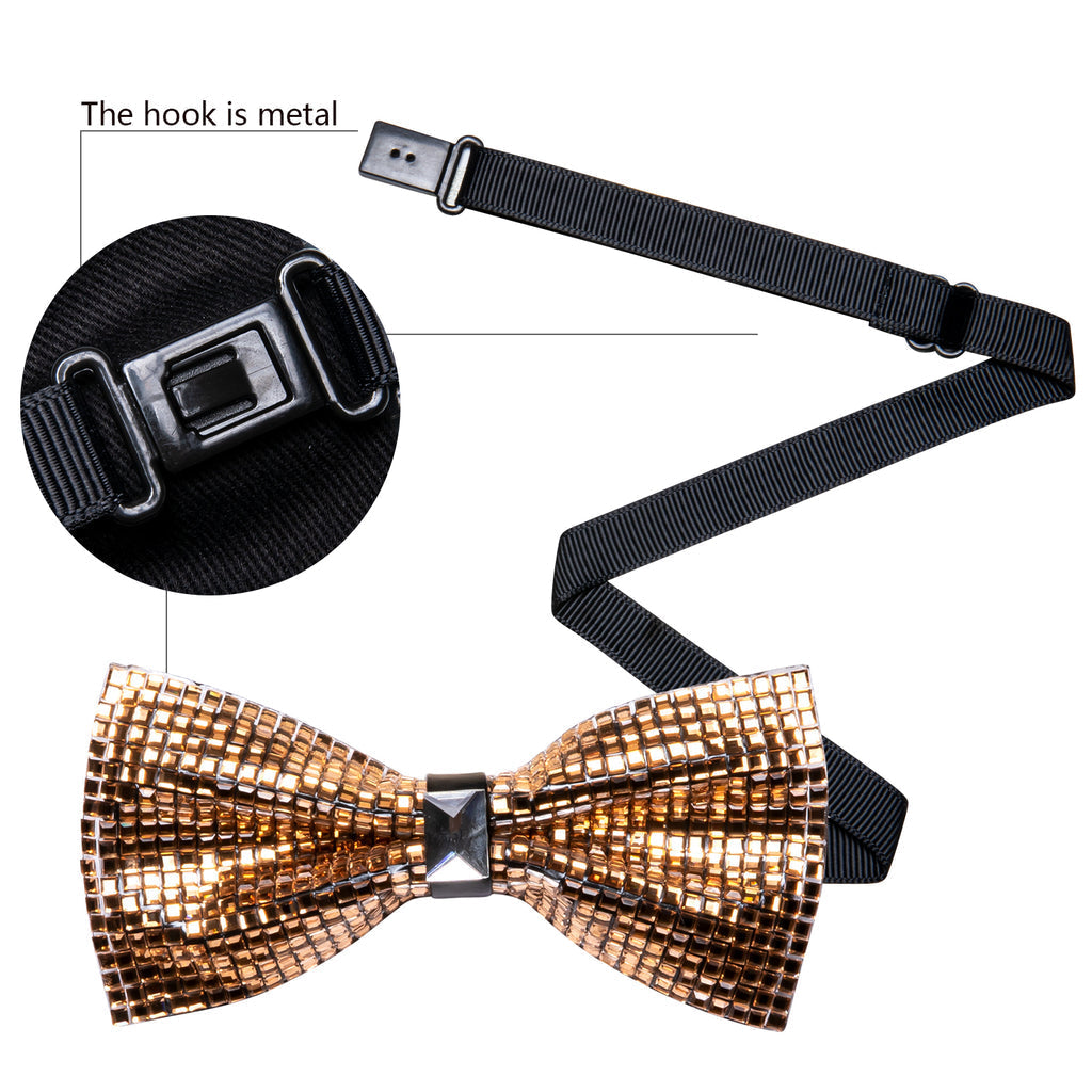 Shining Gold Rhinestones Bow Tie Set bow ties    - Sophisticated Gentlemen