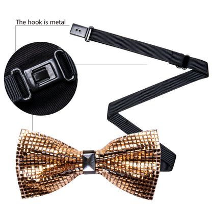 Shining Gold Rhinestones Bow Tie Set bow ties    - Sophisticated Gentlemen
