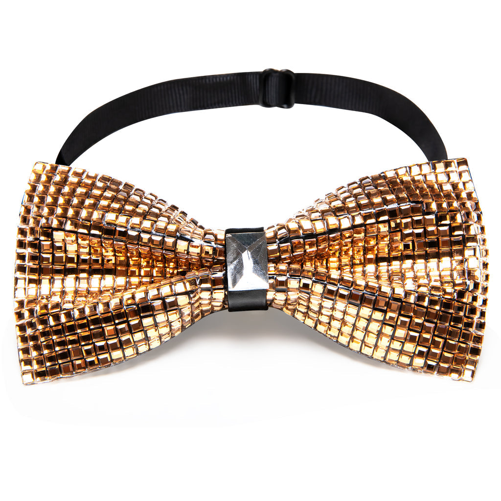 Shining Gold Rhinestones Bow Tie Set bow ties    - Sophisticated Gentlemen